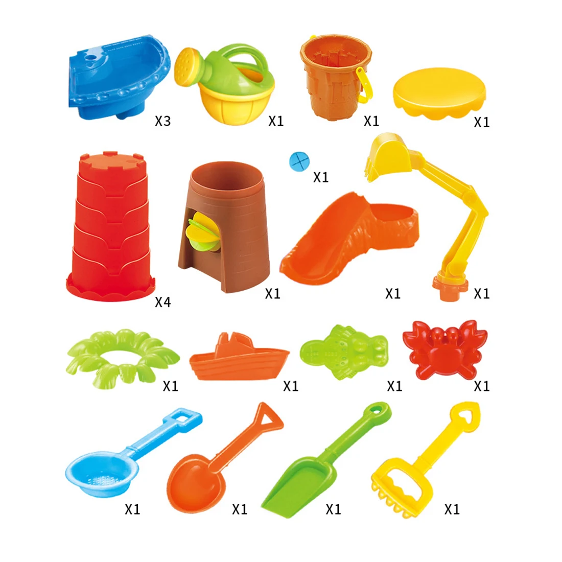  22Pcs Kids Plastic Sand Pit Set Beach Sand Table Water Play Toy Outdoor Beach Sanding Toys For Chil