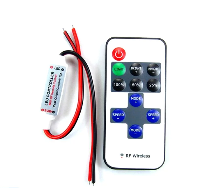 

DC12-24V LED Strip Light Controller Mini RF Wireless Dimmer 1pcs
