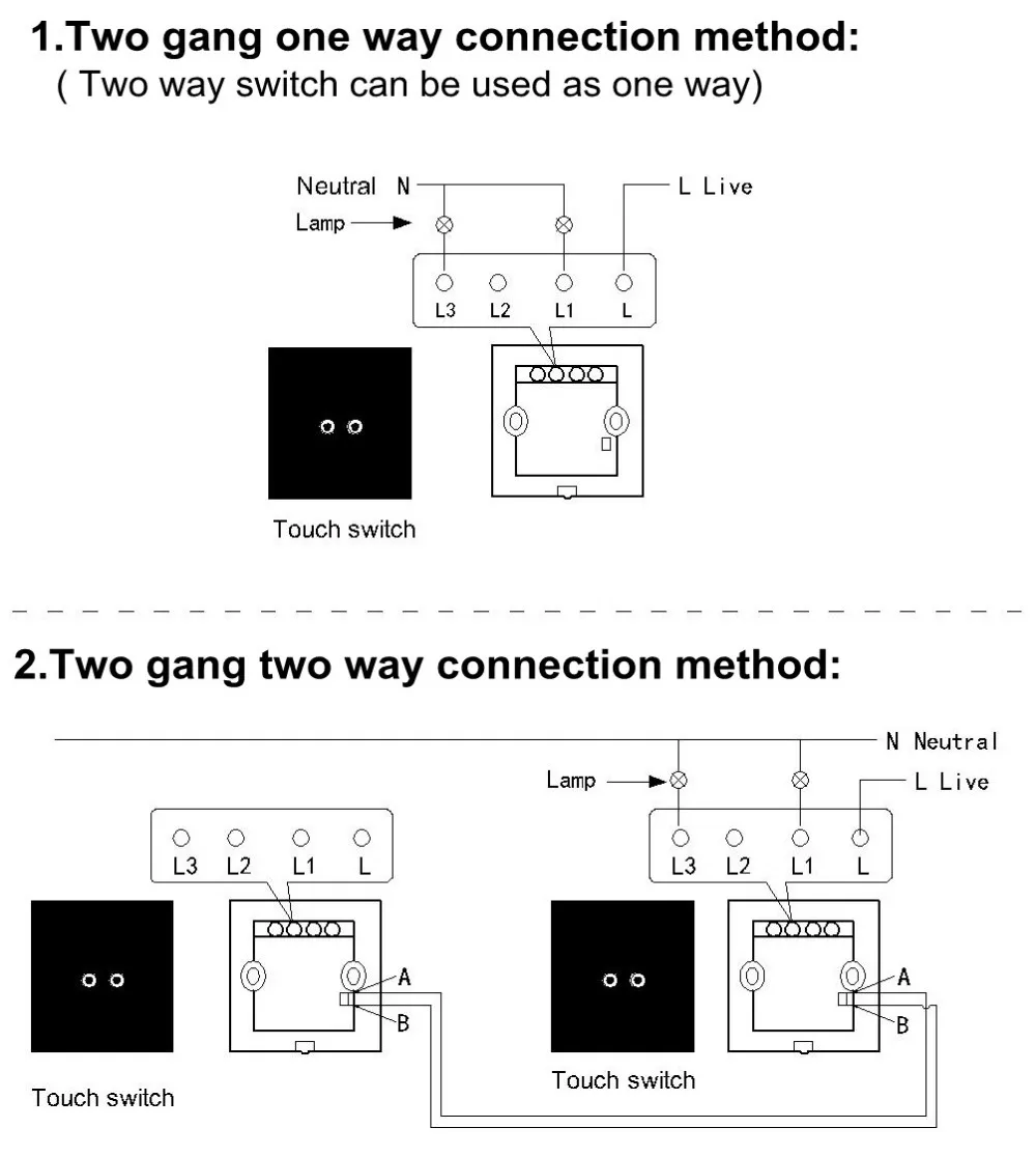 2gang switch connection method