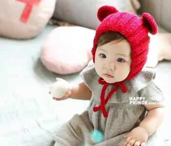 

Baby boys and girls knitting bear ears hat children's wool knit cap Baotou winter trend cute hot hat 2mz26
