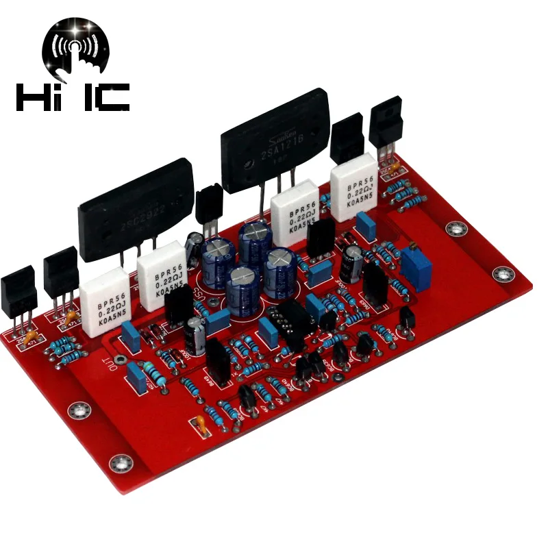 

1 pcs HIFI Sanken Amplifier Board Mono Audio Three-tube 2SA1216 2SC2922 Op Amp OP07 150W Voice Of Berlin 933 Lines Circuit