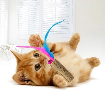 

2 Pcs/bag Cat Cleaning Teeth Pure Natural Catnip Pet Cat Molar Toothpaste Stick With Bell