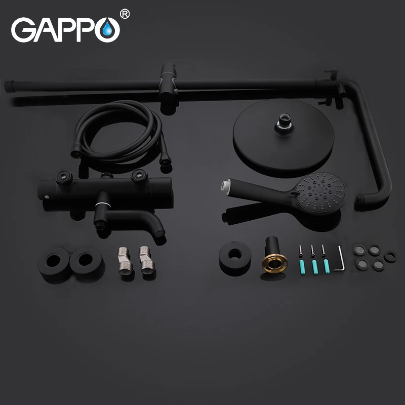 GAPPO shower system black bathroom shower set bath