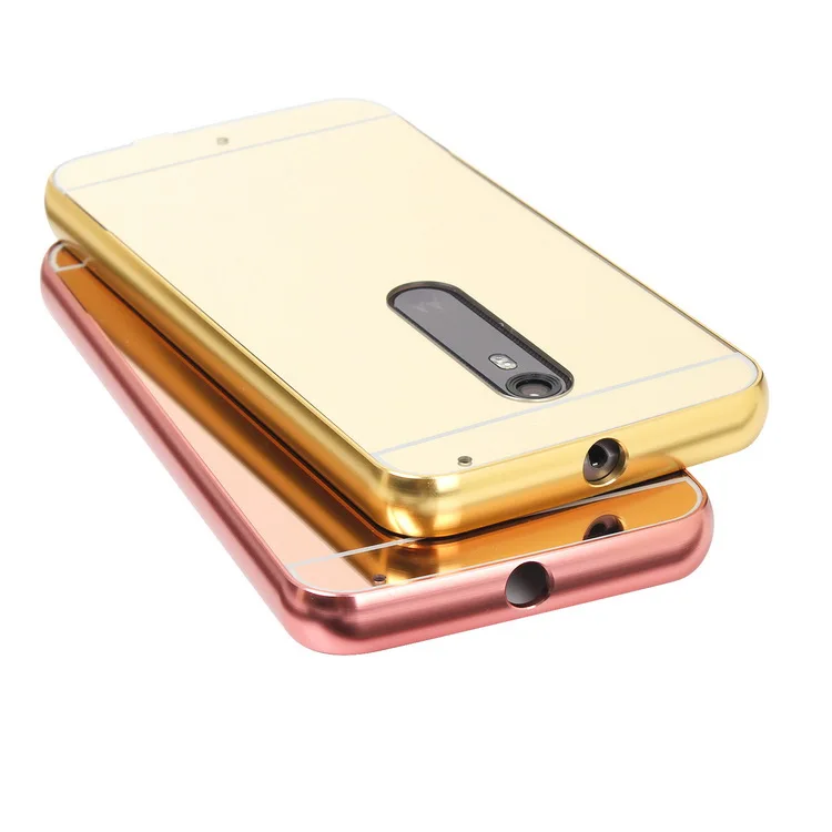 

For Motorola Moto X Style XT1572 XT1570 Phone Case Shell Metal Frame Bumper Mirror Back Cover For Moto X Pure Edition Funda Capa