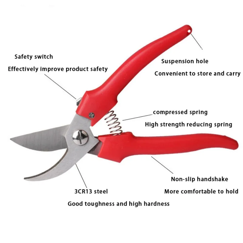 Инструмент для садоводства из нержавеющей стали, инструменты для обрезки фруктовых деревьев, Нескользящие Пружинные ножницы, инструменты