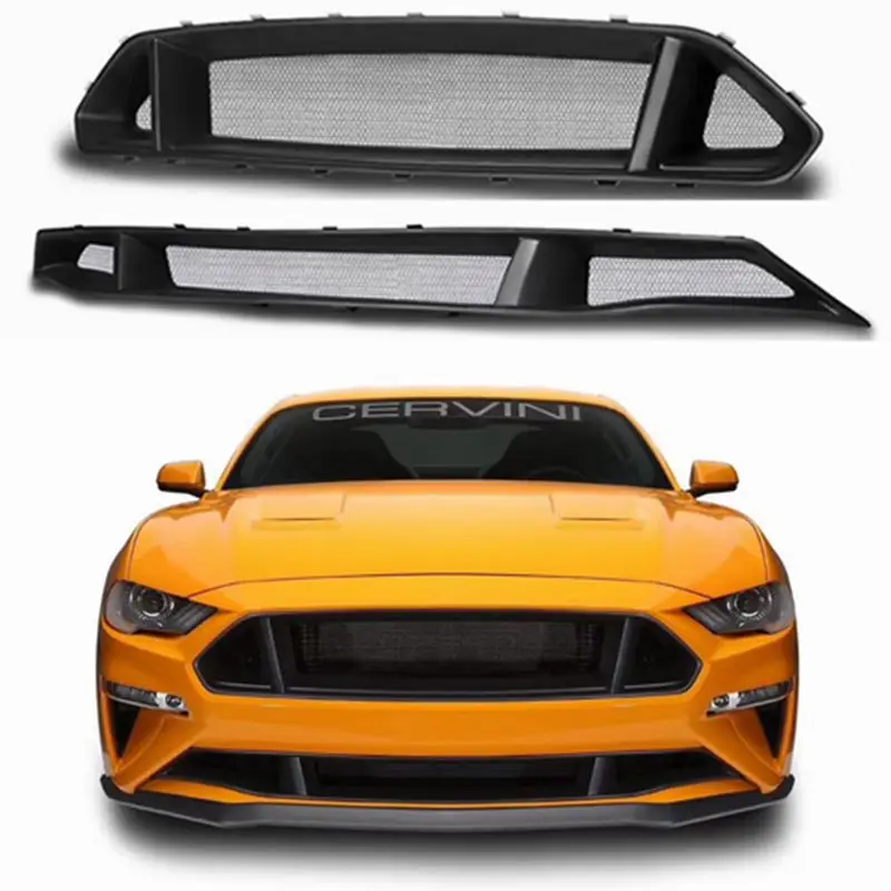 2018 For Ford Mustang Primer Car Fiberglass Car Front Bumper Net Grille