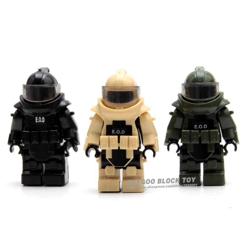 

MOC Gun Bomb Disposal Unit Body Armor Military Weapon Army Soldiers Building Blocks Toys For Children Best Gift