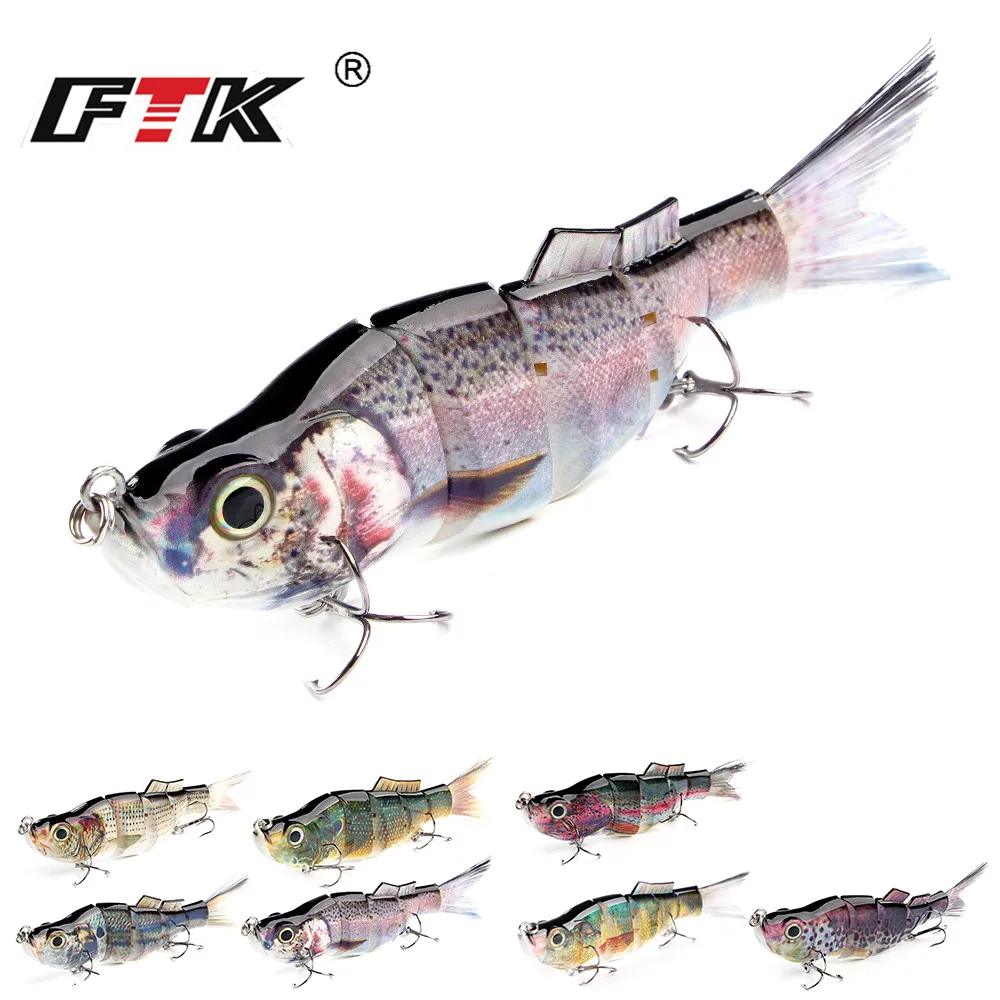  FTK Fishing Lure 1pc Wobbler Hook Tackle Swim Bait 5 Segment 165mm/54g Assorted Bass Floating Hard 