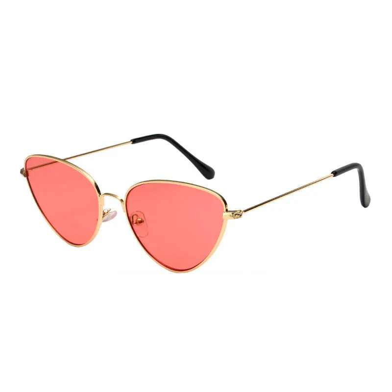 Новые металлические кошачьи глаза солнцезащитные очки Европа и США tide дамы океан фильм Модные солнцезащитные очки UV400 - Цвет линз: Оранжевый