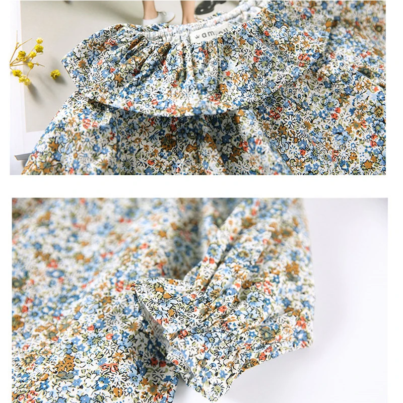 Осенняя детская блузка рубашка для маленьких девочек топы, одежда От 1 до 2 лет верхняя одежда с цветочным принтом для малышей