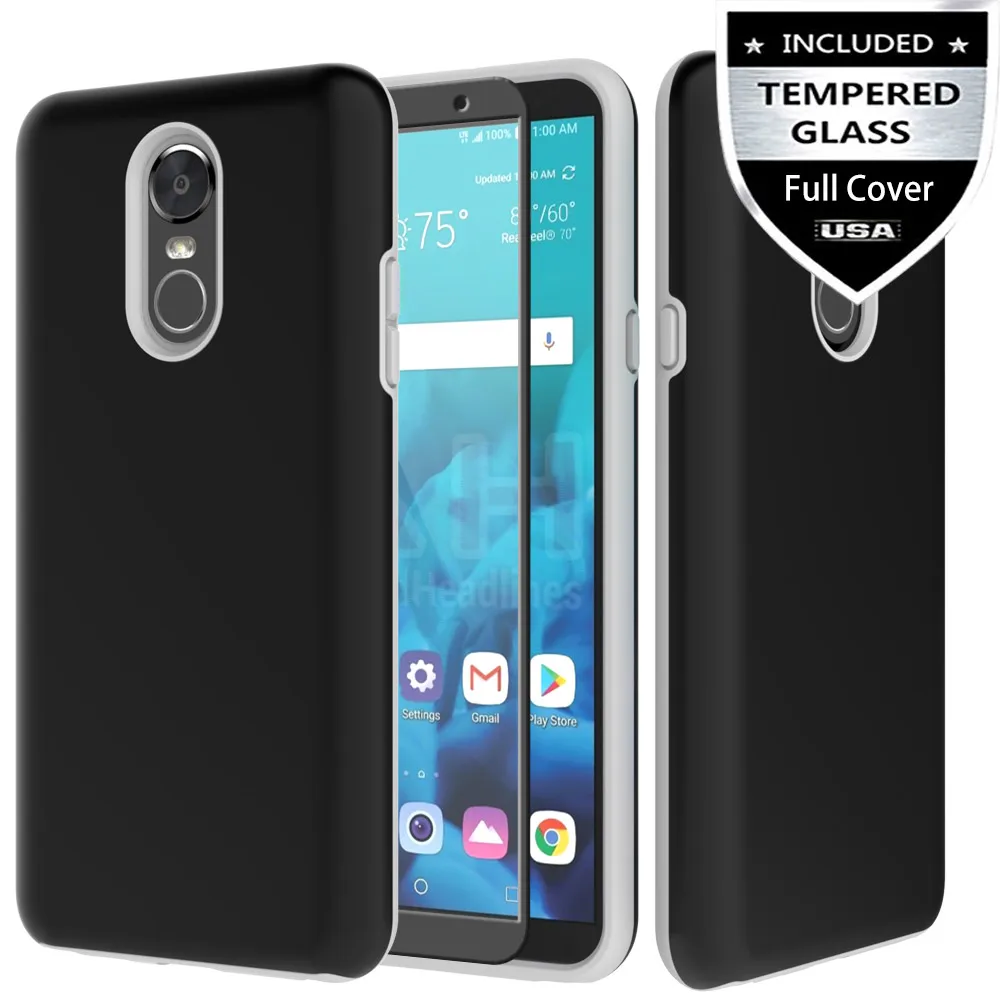 Nuomaofly чехол для LG Stylo 4 с закаленным Стекло Экран протектор жесткий защитный