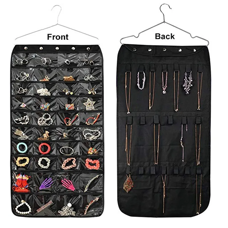

85*45cm Hanging Storage Bag Jewelry Holder Necklace Bracelet Earring Ring Pouch Organizer Bag Jewelry Display Bag NEW wholesale