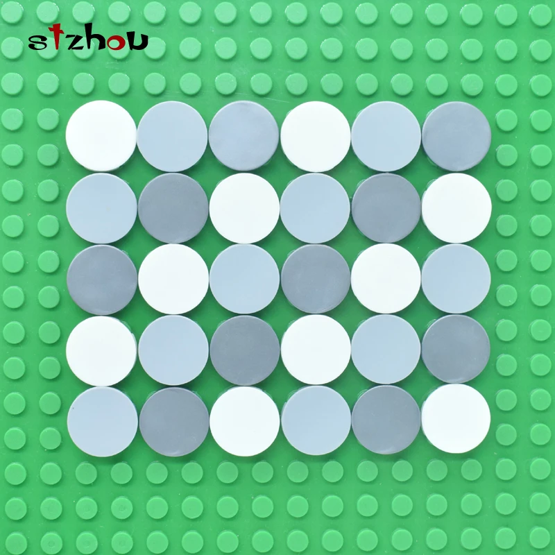 

50pcs Flat Tile 2X2 Round DIY enlighten block bricks Compatible With legoed Assembles Particles