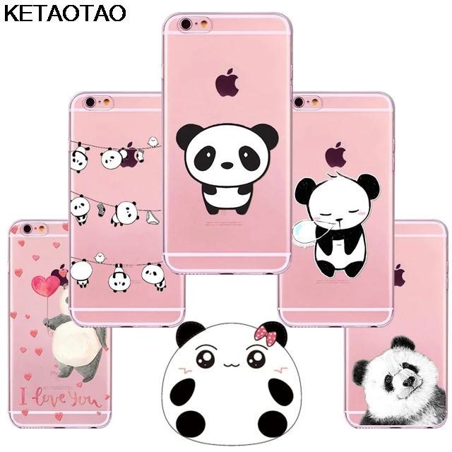 KETAOTAO новые китайские милые животные панда чехлы для телефонов iPhone 4S 5C 5S 6 6S 7 8 Plus | Бамперы -32857912549