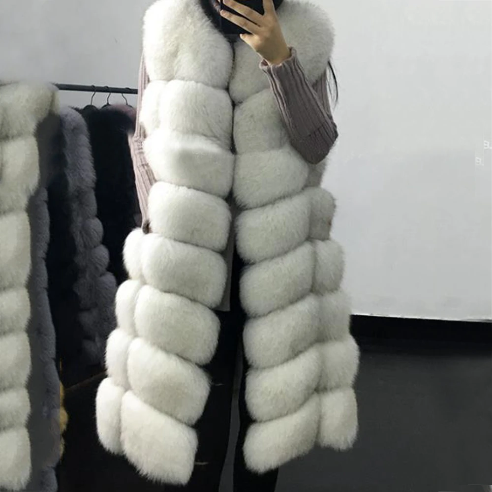 WISSTT натуральный Лисий мех жилет пальто для куртки женские длинный лисий