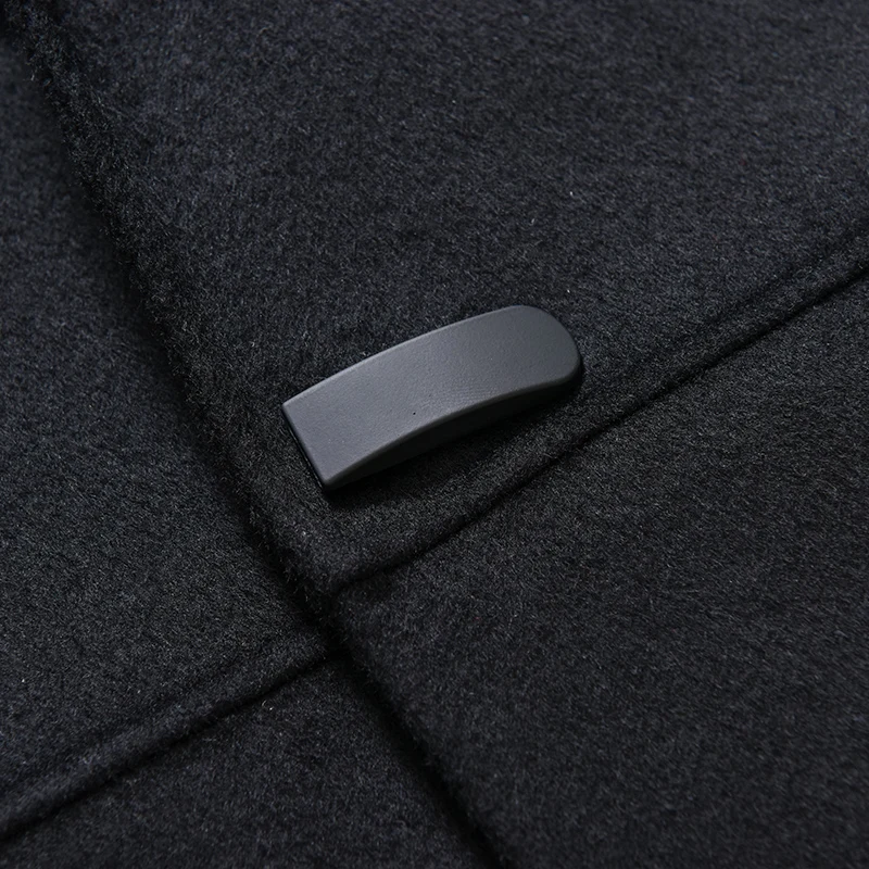 Зима двухстороннее шерстяное кашемировое пальто мужское деловое повседневное длинное пальто на одной пуговице Мужское пальто M-XXXL
