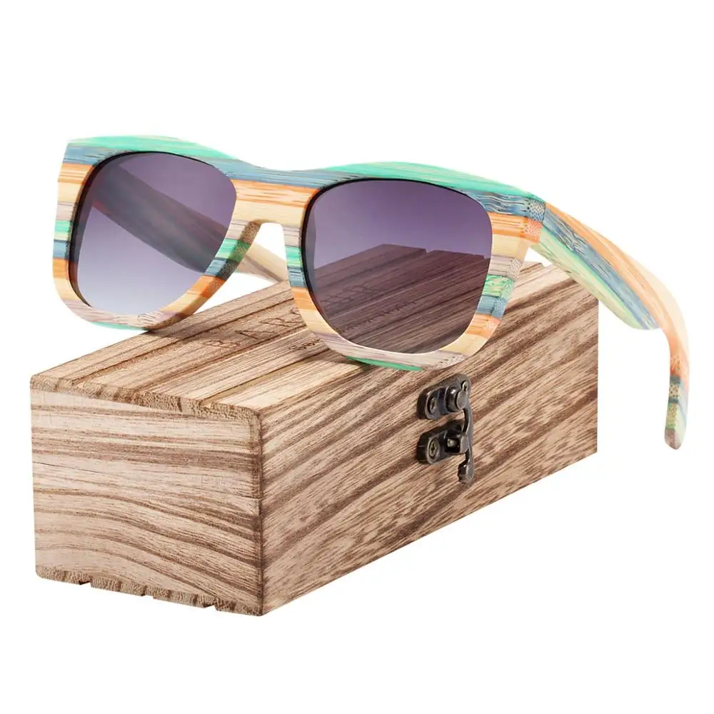 BARCUR новые бамбуковые деревянные солнцезащитные очки для мужчин градиентные поляризованные солнцезащитные очки для женщин - Цвет линз: Gradient Gray