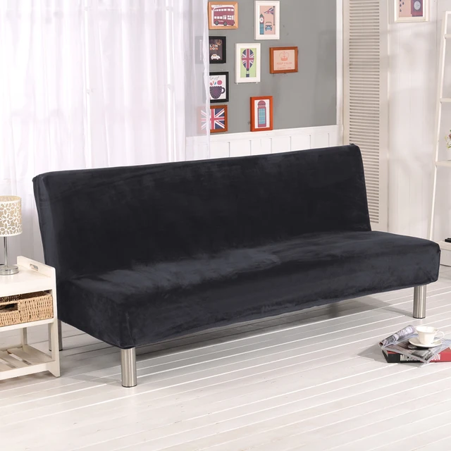 Us 24 42 34 Off Plush Fabric Fold Armless Sofa Bed Cover Folding Seat Slipcover Thicker Covers Bench Couch Protector Elastic Futon Winter In