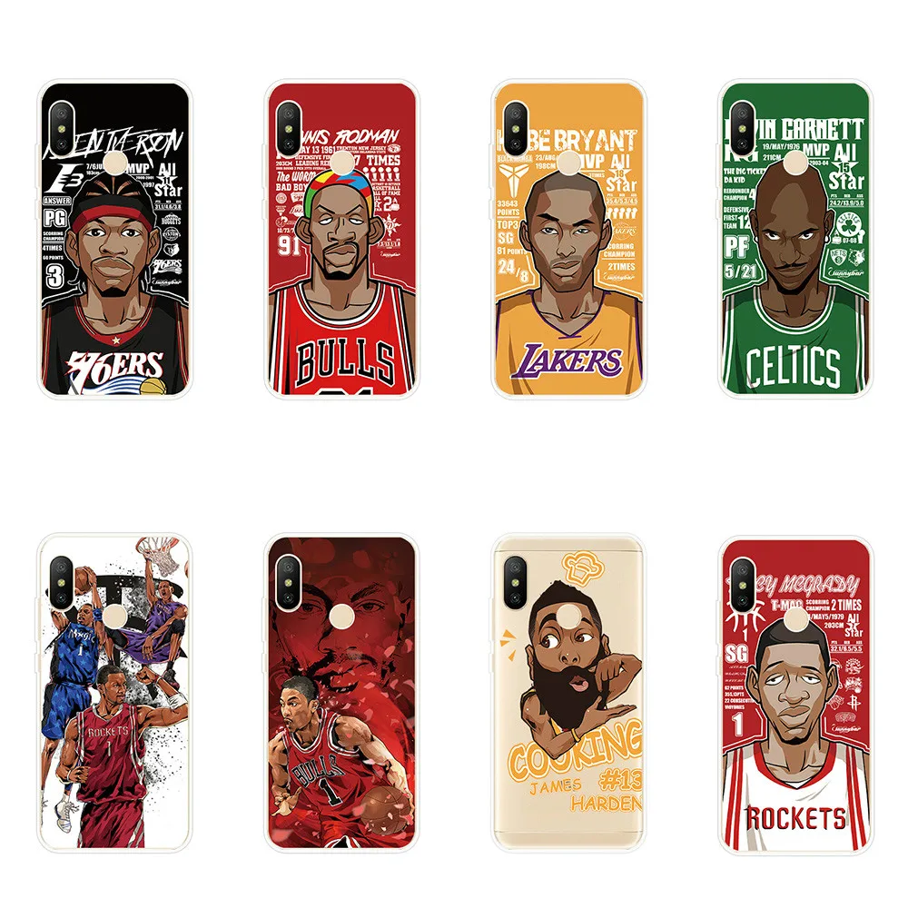 

Silicone case For Xiaomi Mi A2 Lite Case Basketball Star Pattern Phone Soft Shell Couqe For Funda Mi Xiaomi A2 Cover Case