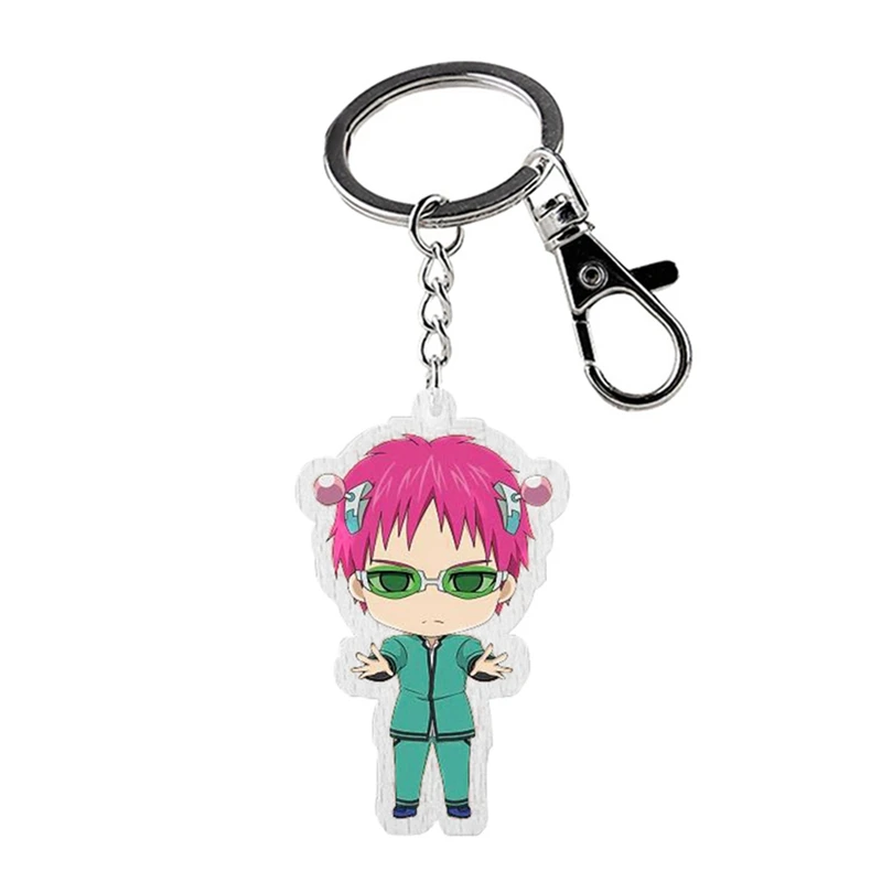 

Japanese Anime The Disastrous Life of Saiki Kusuo Key Chain Pendant Acrylic Keychain Cartoon Image Key Ring