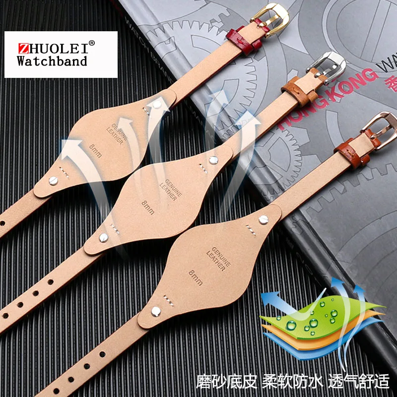 Baratos Correas de reloj de cuero genuino de alta calidad para fossil ES3077 ES2830 ES3262 ES3060 con estilo para mujer pulsera pequeña