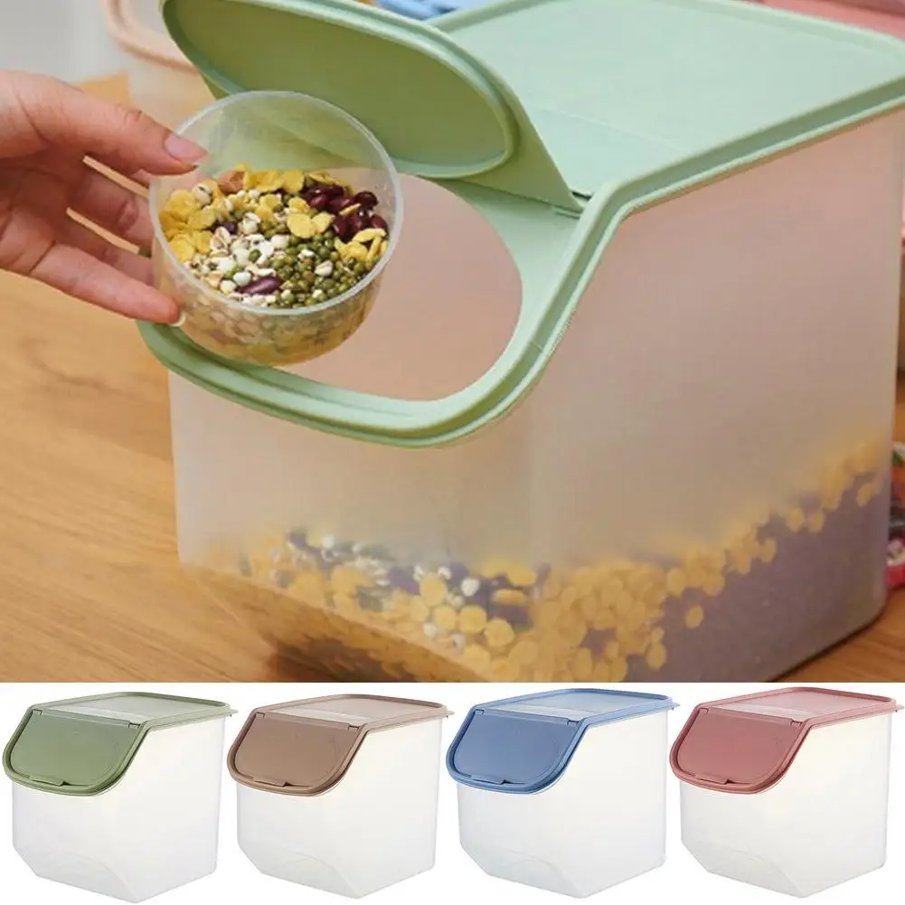 

Kitchen Rice Storage Box Grain Cereal Dispenser Food Organizer Sealing Container