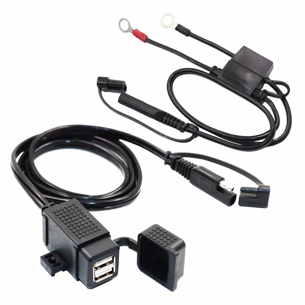 High Grade Waterproof Motorcycle Dual USB Charger 2.1A+2.1A LED Digital Voltmeter Thermometer 5c219a1ed5dae15753ec5b76