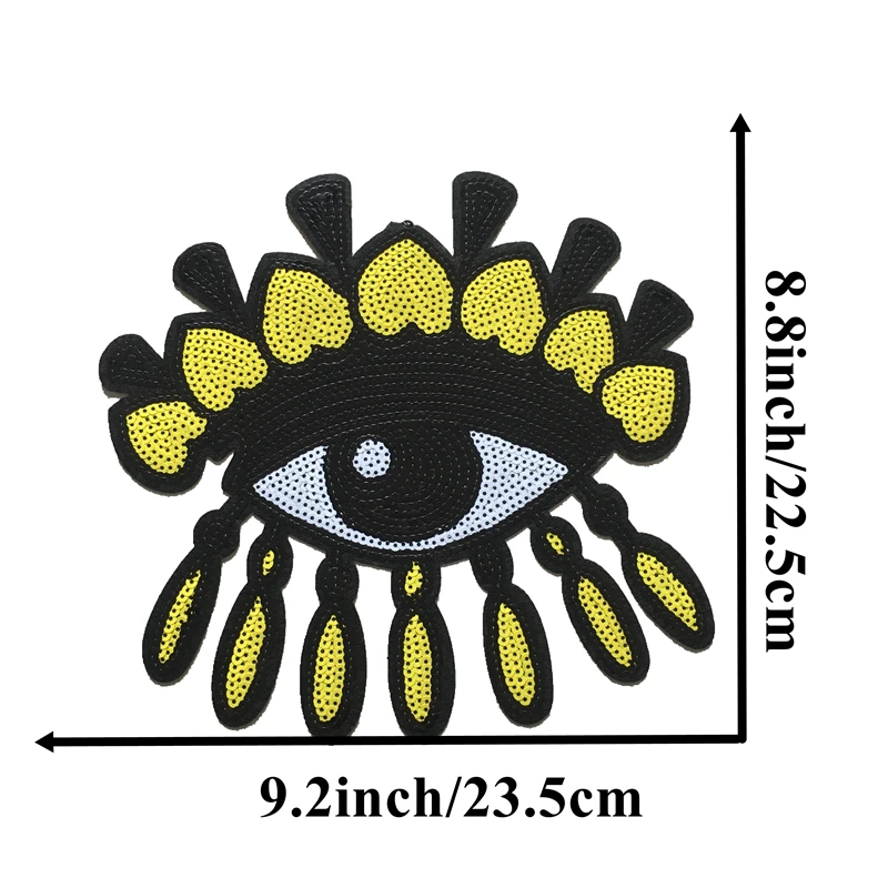 1 набор(1 большой+ 1 маленький) Злой Глаз расшитые блестками железные патчи для одежды Глазные яблоки блестки патч для шитья DIY украшения 4 цвета