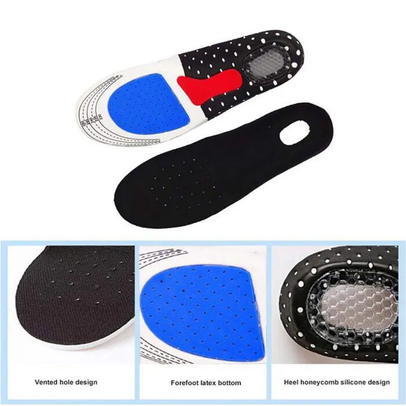 

Plus Cutable Shock Absorbing Insoles Height Increasing Gel Sport Insoles Soft Pads Honeycomb Orthotic Insoles Inserts Men Women
