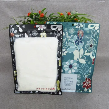 

100pcs Translucent black/Green flowers pattern flat bottom zip lock bag cloth socks towels packaging storage bags with window