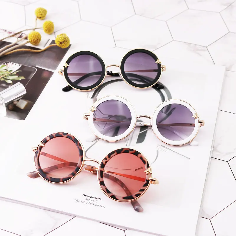 

3-9 years kids sunglasses Cute Round sun glasses for child Vintage Boys&girls eyewear Reflective lens children 2019 style N273