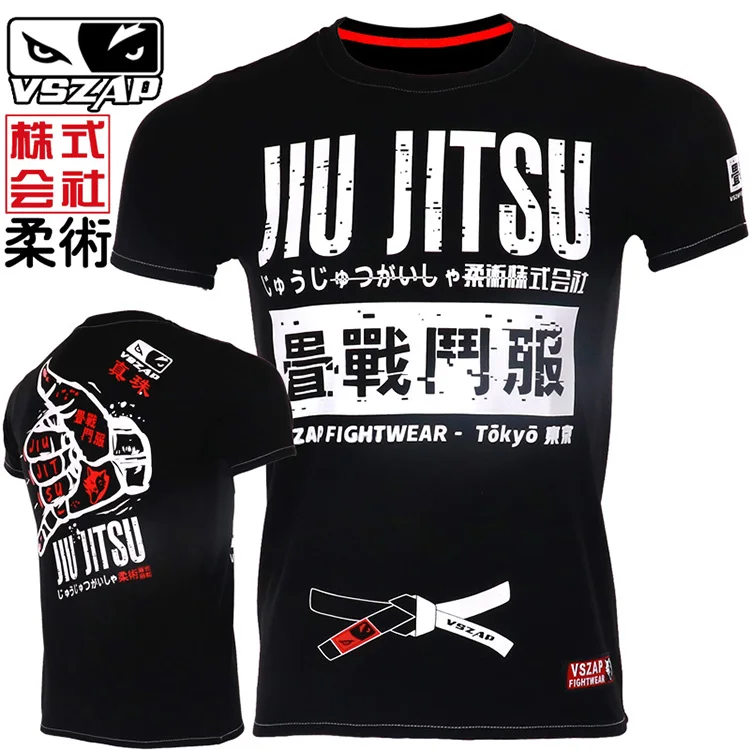 Jiu Jitsu VSZAP бразильский дзюдо Боевая пригодность хипстер мужской короткий рукав