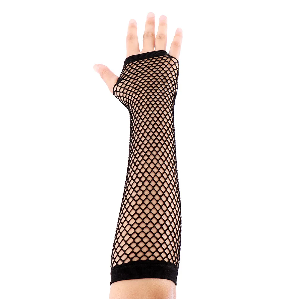 Party Wedding Women/'s Pair Black Finger-less Fishnet Gloves Fancy Dress