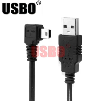 

High quality Elbow black 0.5M 1.5M USB data extension line 90 degree elbow USB 2.0 male to Mini USB male hard disk phone cable