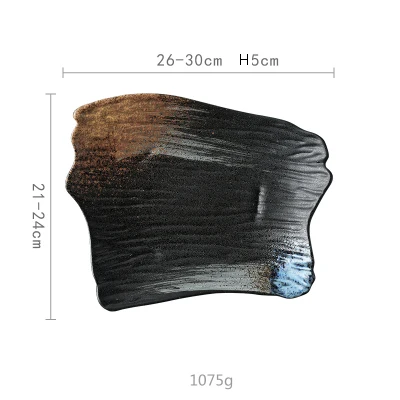 ANTOWALL посуда неправильной формы в японском стиле керамическая тарелка блюдо суши тарелка для сашими ресторана ретро тарелка - Цвет: 3