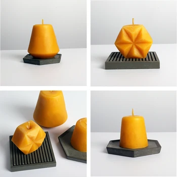 

Geometric candle molds beeswax silicone molds creative handmade candle molds