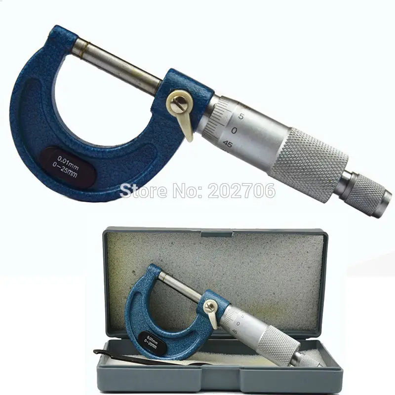 

0-25mm Painted frame Outside micrometer caliper thickness gauge measuring tool
