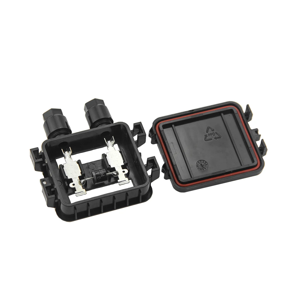 1 Pcs 10W-50W Solar Junction Box With Cable Connector For PV Solar Panel solar panel connector cable