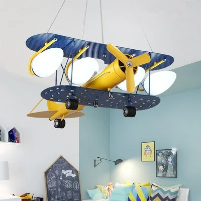 Мультяшный светодиодный подвесной светильник для спальни для мальчиков, подвесной светильник для детей, подвесной светильник для самолета, Подвесная лампа для детей