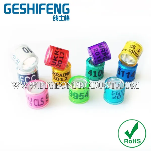 

free shipping 100pc custom with flag pigeon ring for pigeon racing