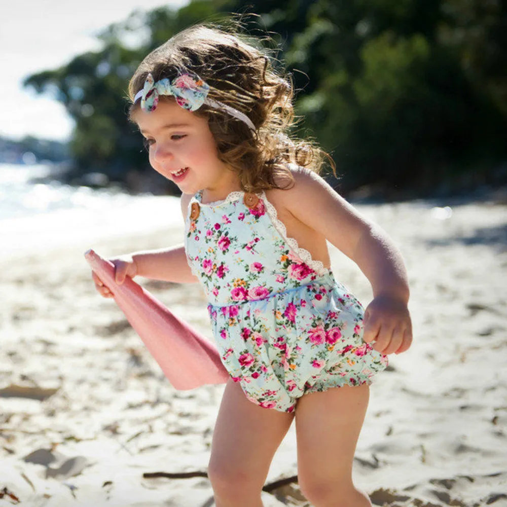 Buy 2016 INS Hot Cotton Print Baby Girl Romper Set