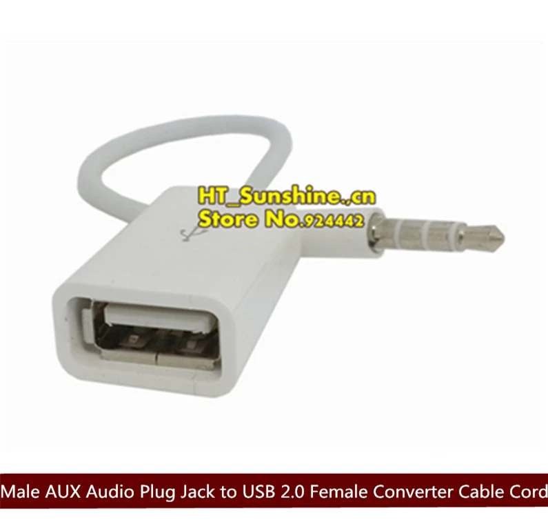 #Special Offers 100pcs Free Shipping New White 3.5mm Male AUX Audio Plug Jack to USB 2.0 Female Converter Cable Cord #Special Offers 100pcs Free Shipping New White 3.5mm Male AUX Audio Plug Jack to USB 2.0 Female Converter Cable Cord