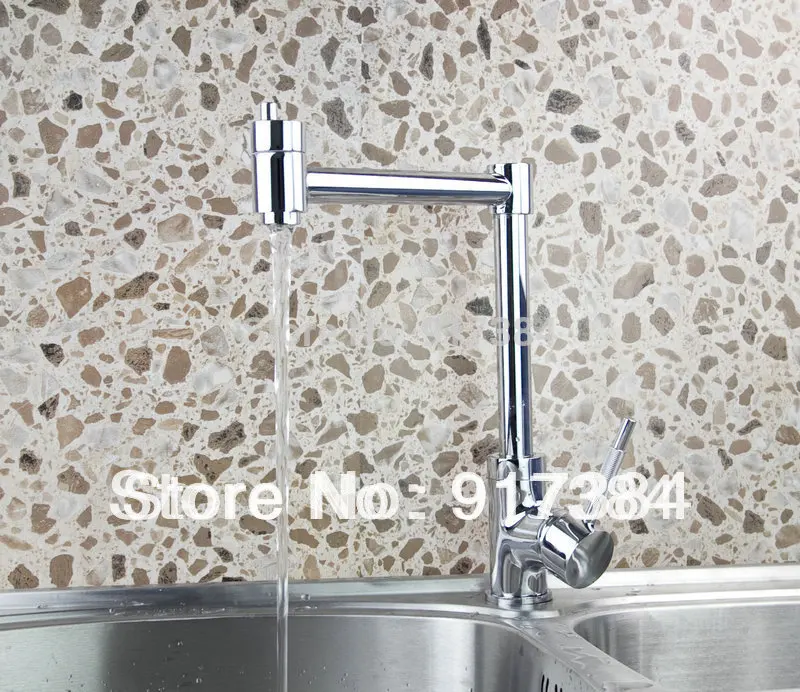 Swivel Spout Dual Handles Kitchen Sink Faucet With Pure Water Tap Chrome New JN92312