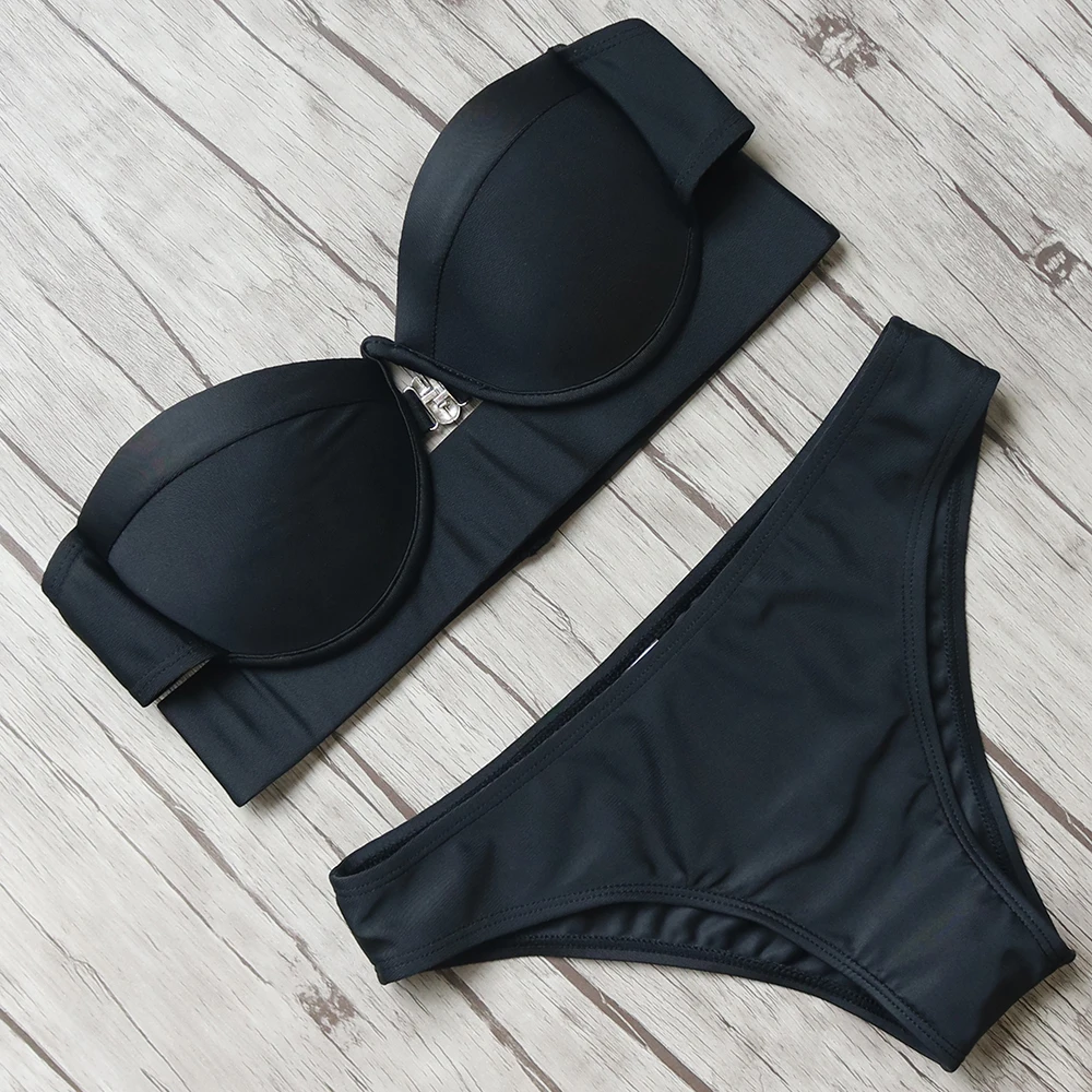 Print Tube Bikini Brazilian Bikini 2019 Bandage Sexy Bandeau Biquini Off Shoulder Swimwear Women Swimsuit Bikini Set