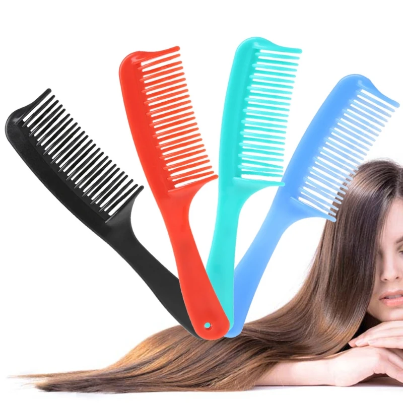 Plastic Anti static Handles Wide Tooth Hair Comb Salon Hairdressing