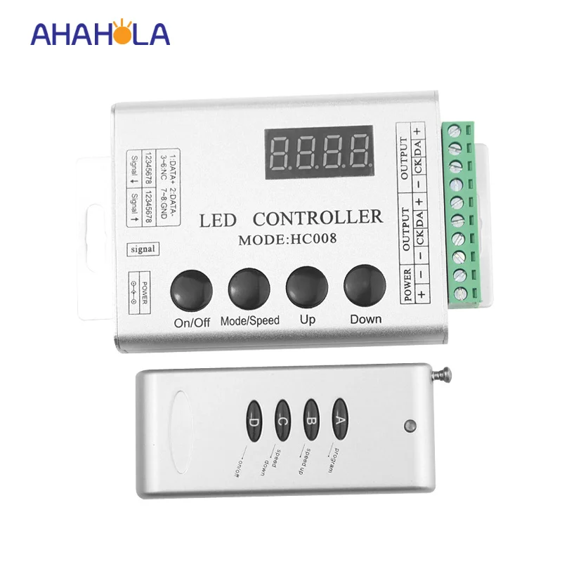 

HC008 programmable rgb led pixel controller,dc 12v,control 2048 pixel,133 effect modes,ws2811controller