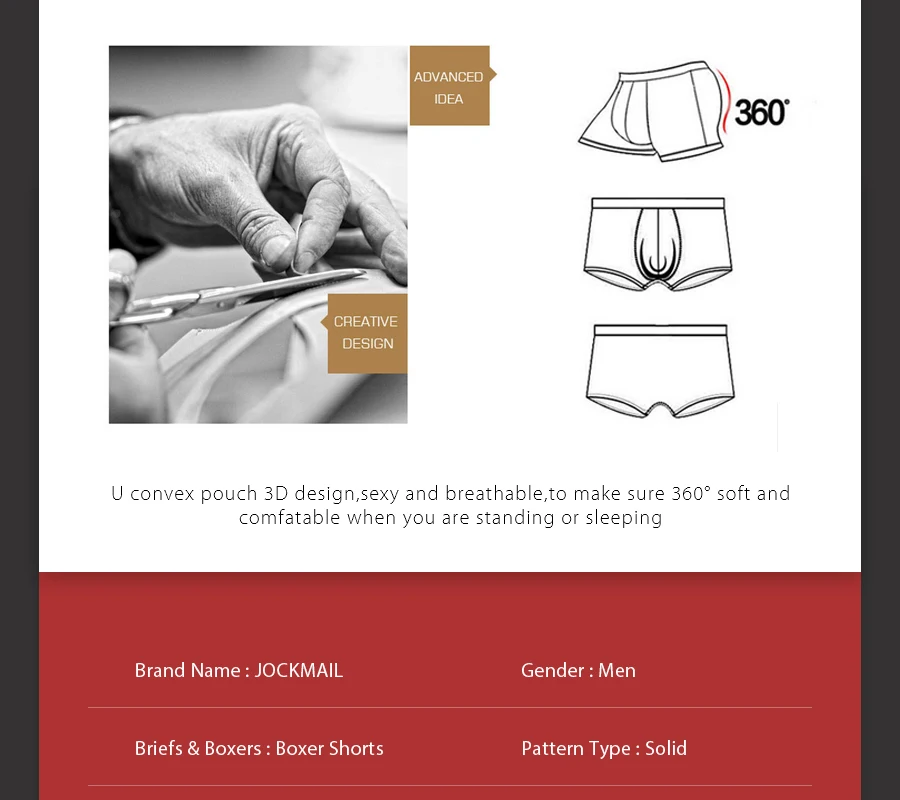 Boxer Uomo JOCKMAIL Imbottiti - Cotone, Migliorano Glutei, Comfort E Traspirabilit&agrave;