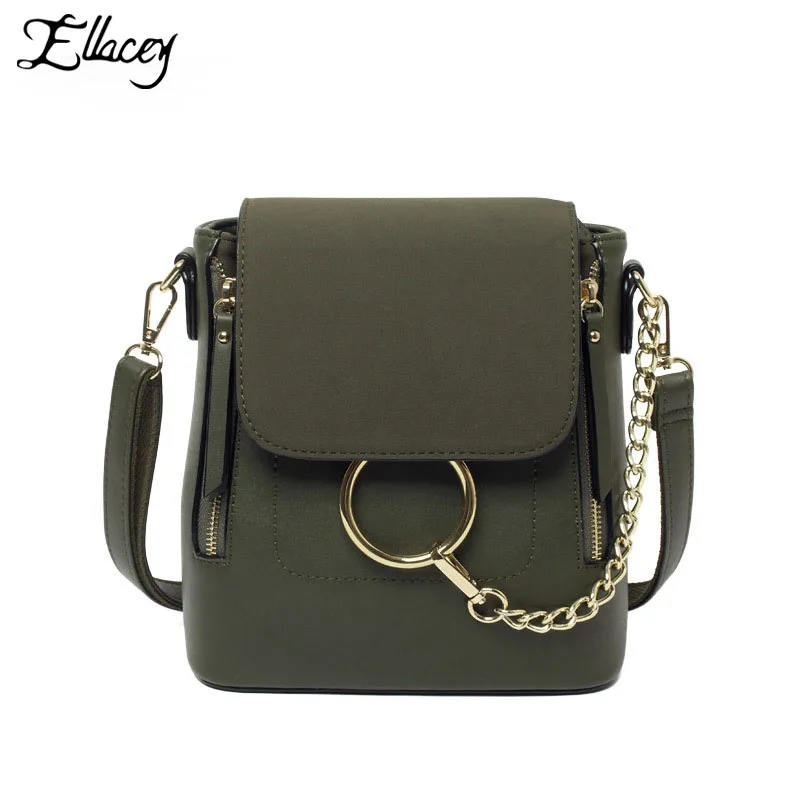 New 2017 Women Backpack PU Leather Fashion Chains Design Box School Bag Simple Style Ladies Shoulder