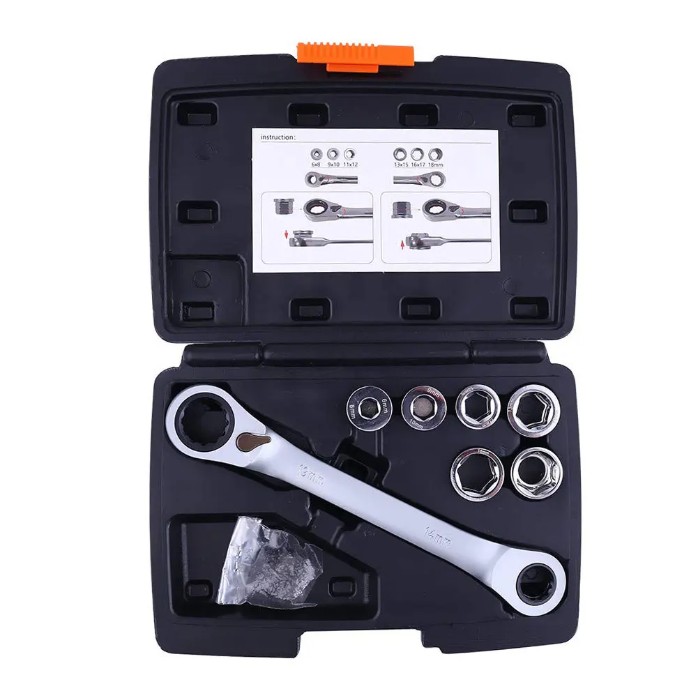 

Professional Universal 13 In 1 Ratchet Socket Wrench Spanner Practical Portable Hand Tool Multifunctional Screwdriver Save Space