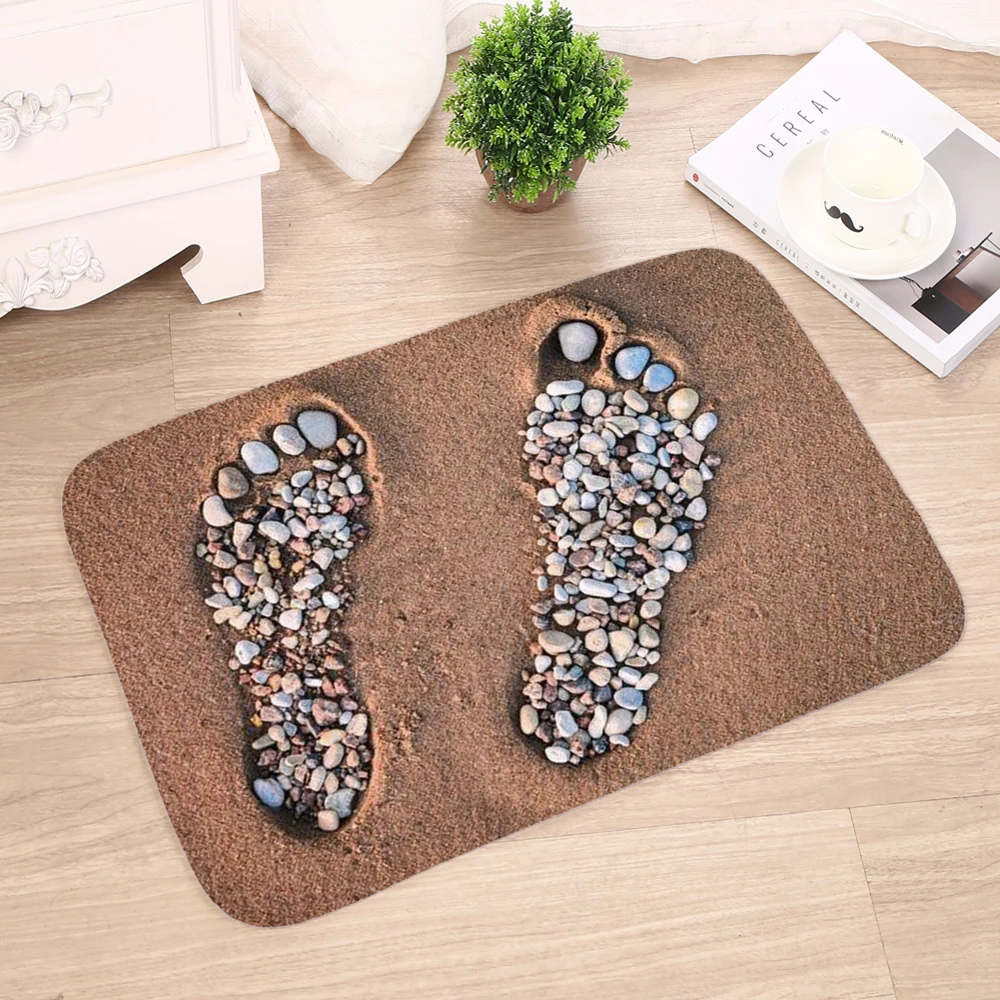 

Cobblestone print Non-slip rug Kitchen Mats cartoon style Living Room super soft Carpet Entrance Doors Water Absorption Mat